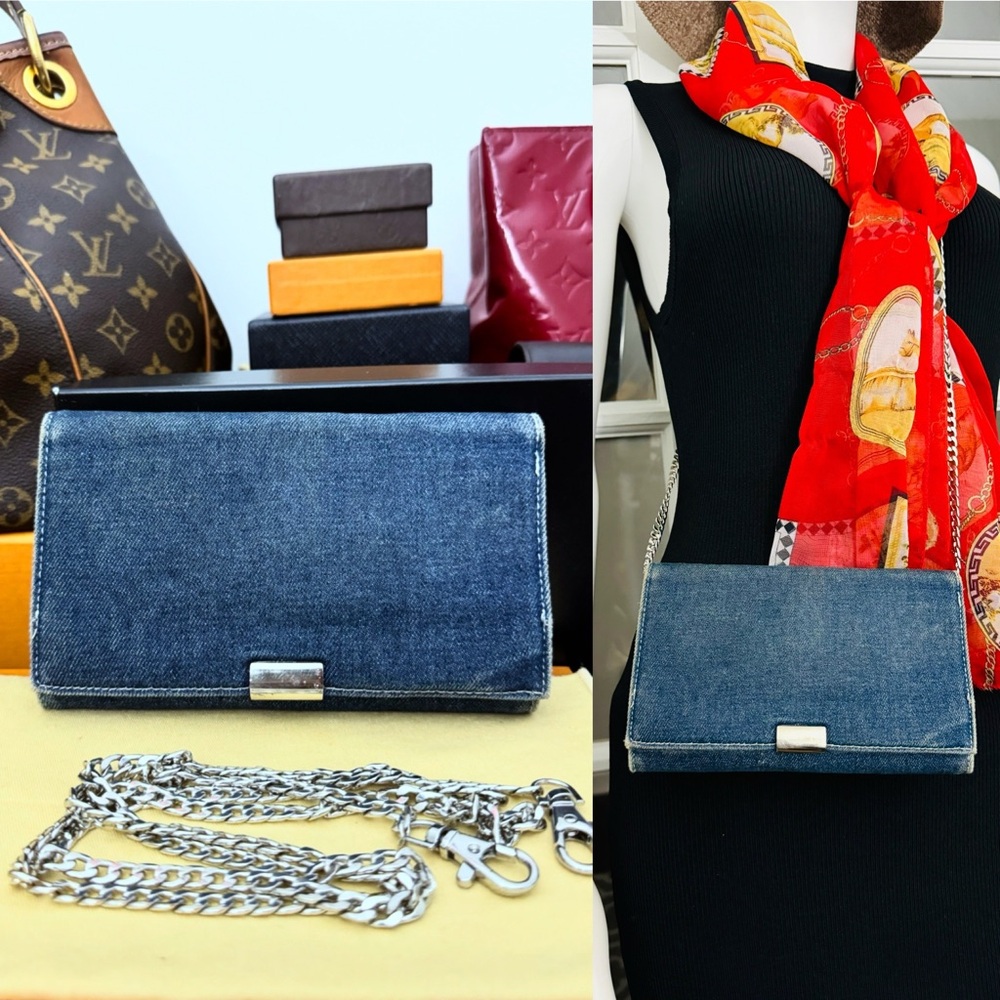 Denim Chain wallet/clutch Crossbody